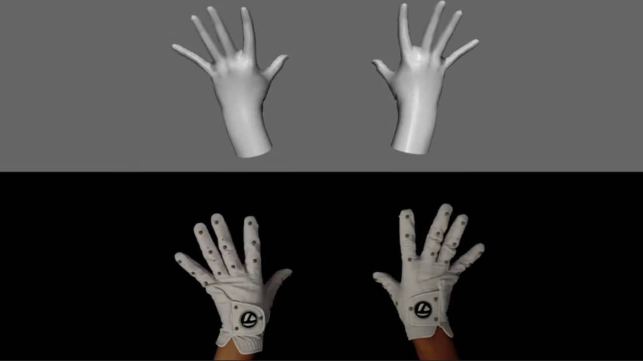Handschoenen laten handen in VR zien