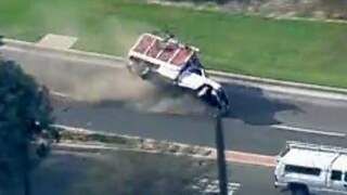 Politie ramt auto van vluchter omver bij achtervolging VS