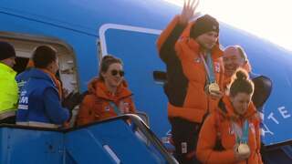 Olympische sporters landen op Schiphol