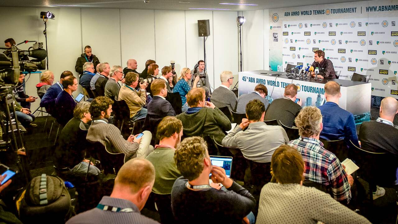 Roger Federer zorgde in 2018 voor een volle persconferentiezaal in Ahoy.