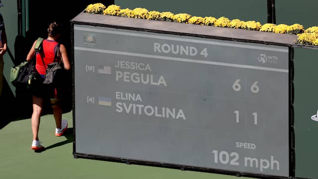 Elina Svitolina pakte slechts twee games in haar partij tegen Jessica Pegula.