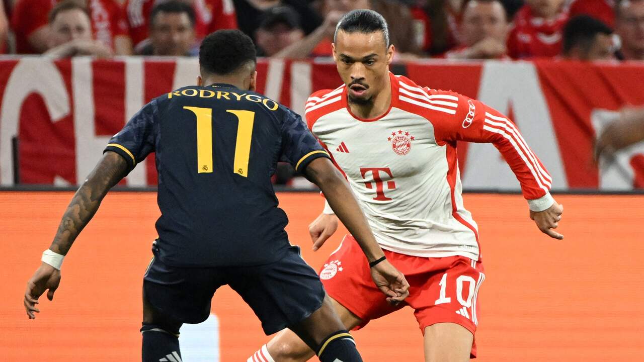 Beeld uit video: Sané zet Bayern vlak na rust naast Real in halve finale