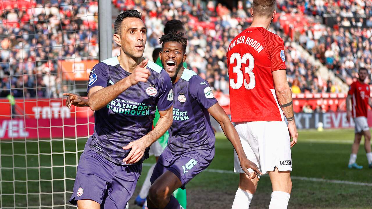 Eran Zahavi maakte het winnende doelpunt voor PSV in Utrecht.