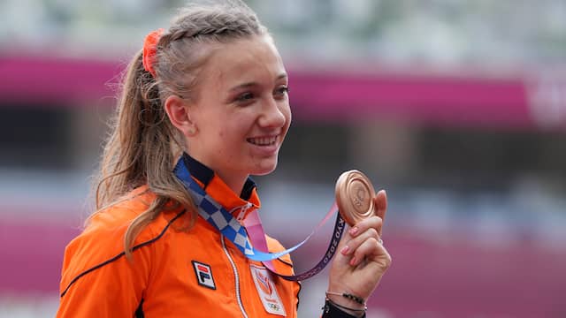 Femke Bol beloonde haar stormachtige ontwikkeling met brons op de 400 meter horden.