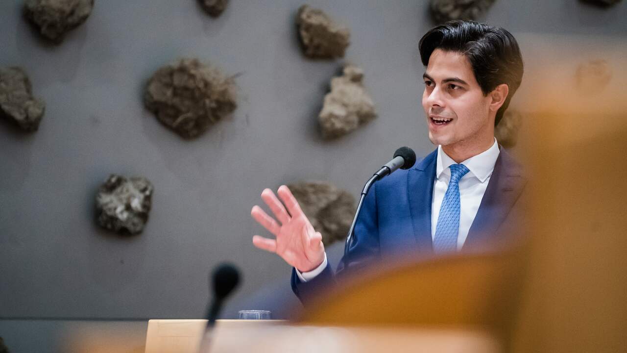 Rob Jetten, minister voor Klimaat en Energie, tijdens een debat in de Tweede Kamer over de klimaatplannen van de regering.