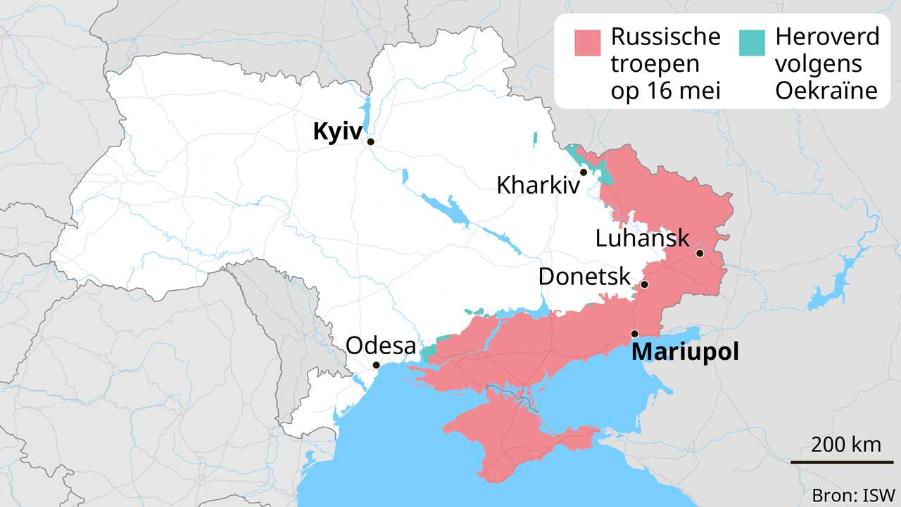 De stand van zaken rond de oorlog in Oekraïne op 16 mei.