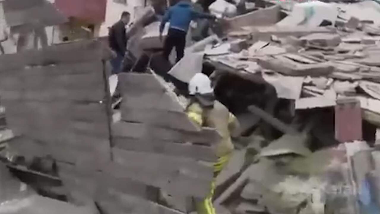 Beeld uit video: Ravage in Istanboel na instorten flatgebouw