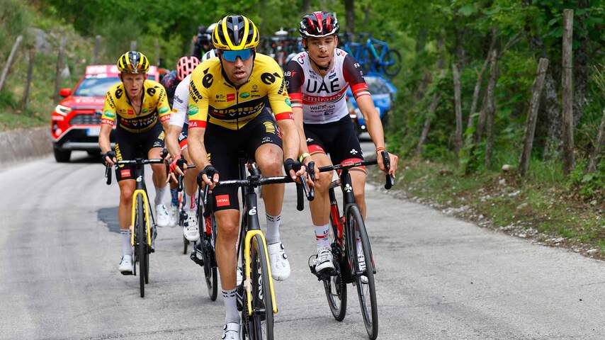 Jumbo-Visma erkent dat goed Giro-klassement onhaalbaar is: 'Dat valt tegen'