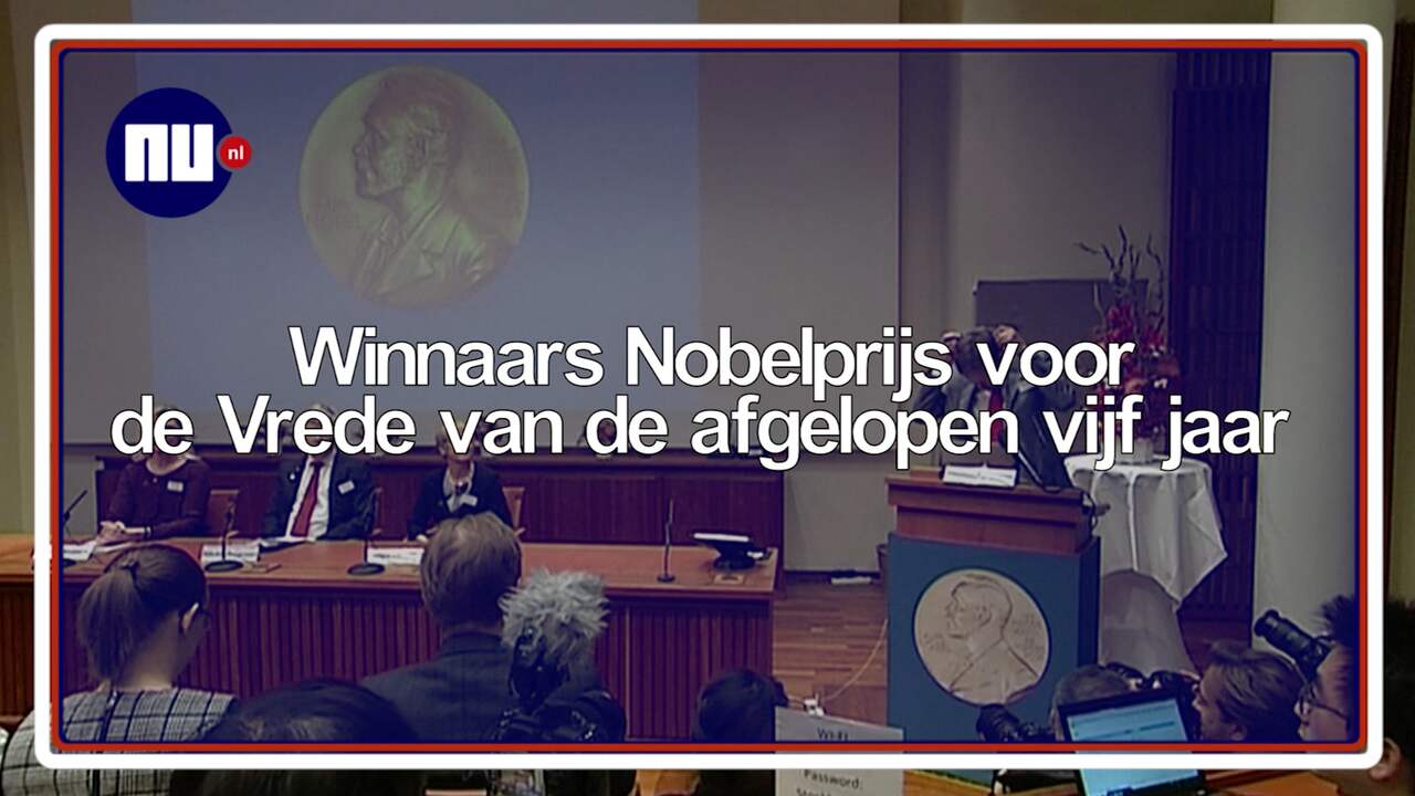 De winnaars van de Nobelprijs voor de Vrede van de afgelopen vijf jaar