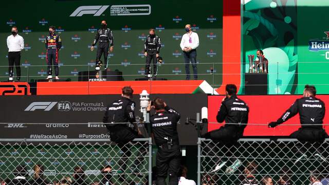 Het podium van de GP van Portugal.