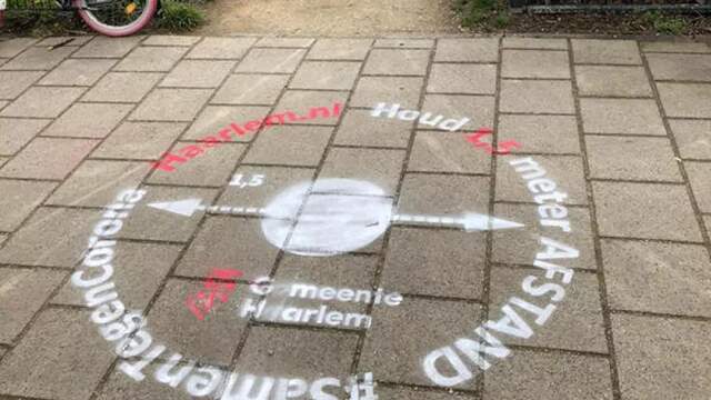Vorig jaar bracht de gemeente andere cirkels aan op drukke plekken.