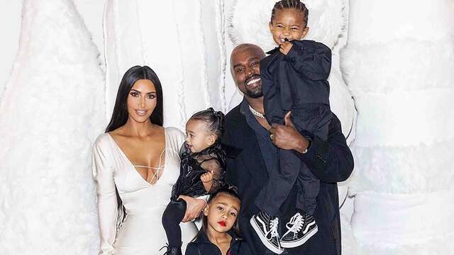 Het gezin van Kim Kardashian en Kanye West.