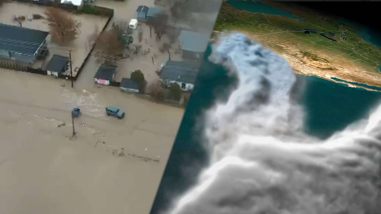Beeld uit video: Noodweer in VS en Canada door 'atmosferische rivier', wat is dat?