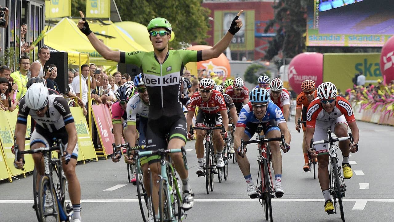 Theo Bos sprint naar winst in de Ronde van Polen van 2014.