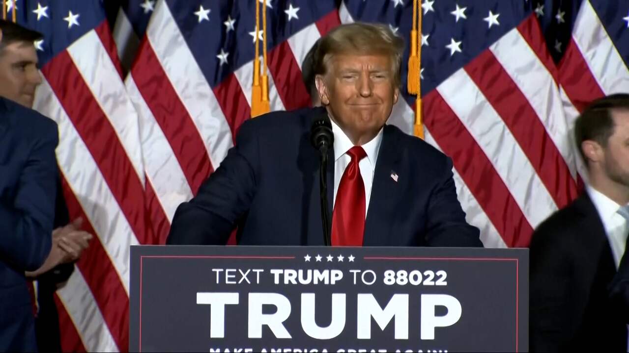 Beeld uit video: Trump na winst in Iowa: 'We pakken ons land terug'