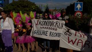 Eerste demonstranten langs koninklijke route op Aruba