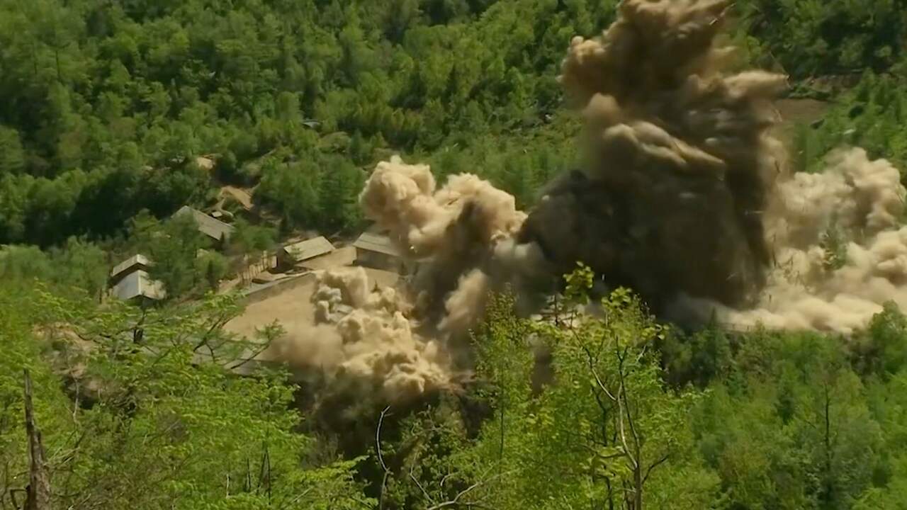 Beeld uit video: Noord-Korea deelt beelden van ontmanteling kernproeflocatie