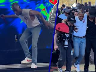 Rapper Kid Cudi breekt zijn hielbeen na sprong van podium