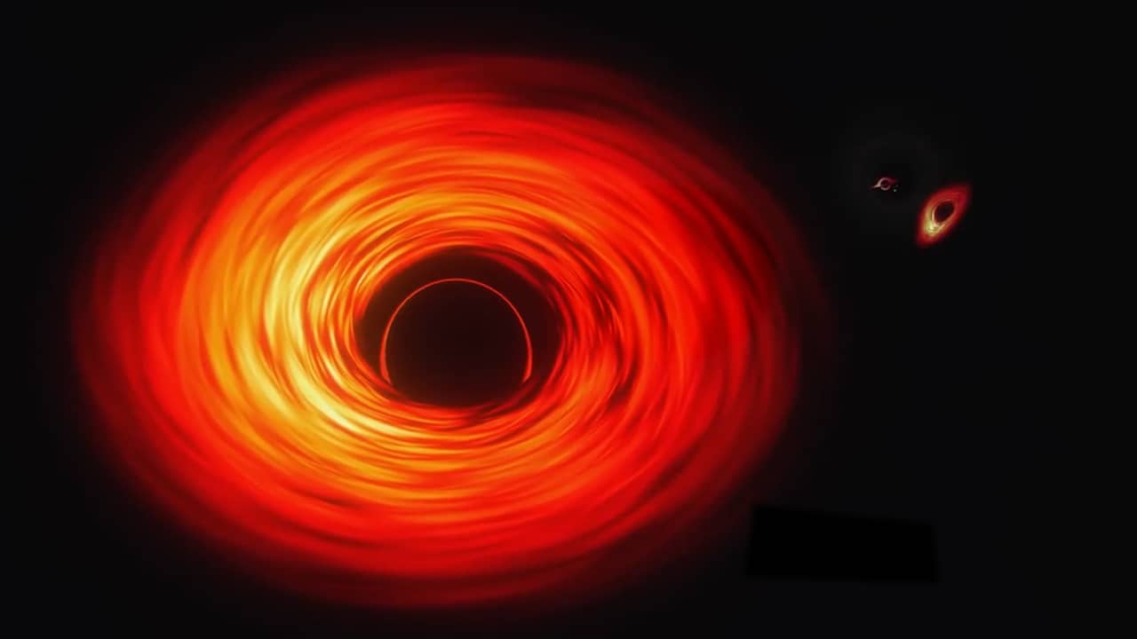 Beeld uit video: Zo groot kan een zwart gat zijn