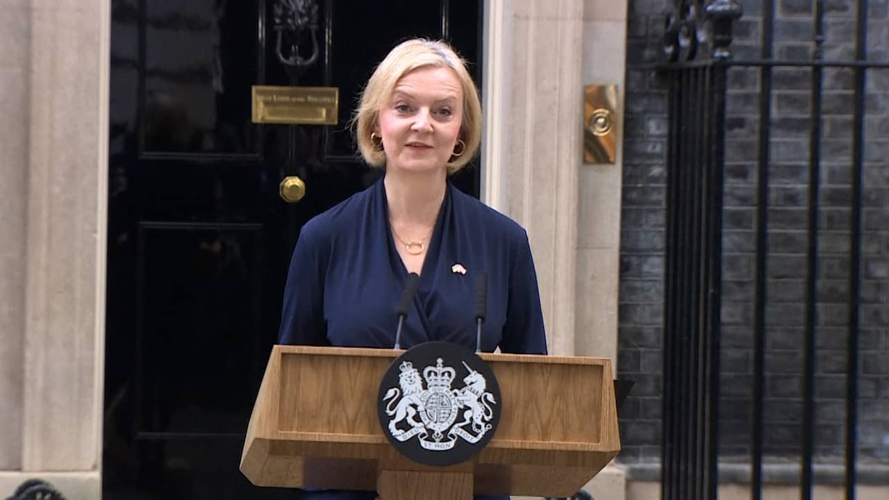 Beeld uit video: Bekijk de speech van Truss na haar opstappen als Britse premier