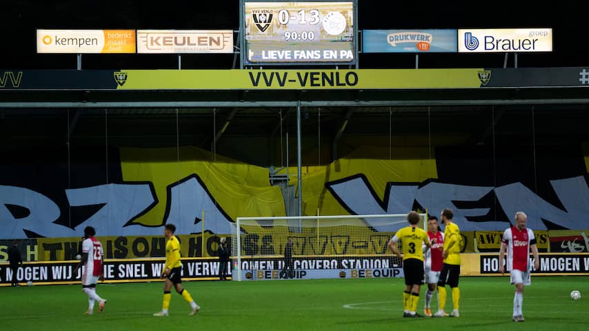 VVV verwerkt 0-13 met zelfspot: 'We gaan record Ajax zo snel mogelijk breken'