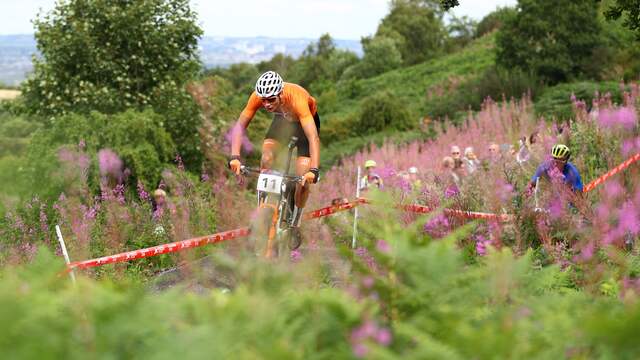 Mathieu van der Poel op de mountainbike.