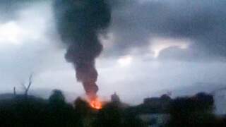 Rookwolken na dodelijke explosie bij tankstation in Nagorno-Karabach