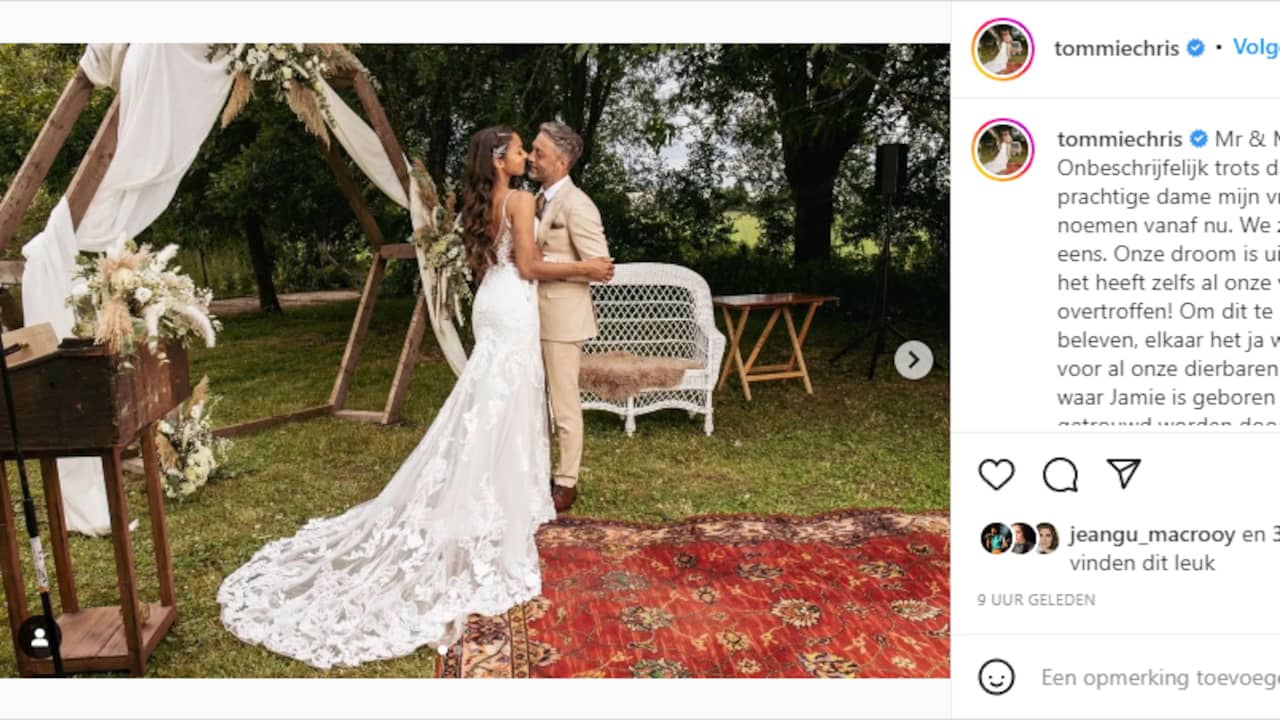 Tommie Christiaan en Jamie zijn getrouwd. (Foto: Instagram/Tommie Christiaan)