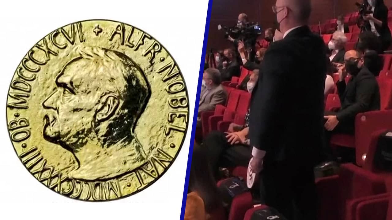 Beeld uit video: Koper biedt bijna 87 miljoen dollar over bij veiling Nobelprijs