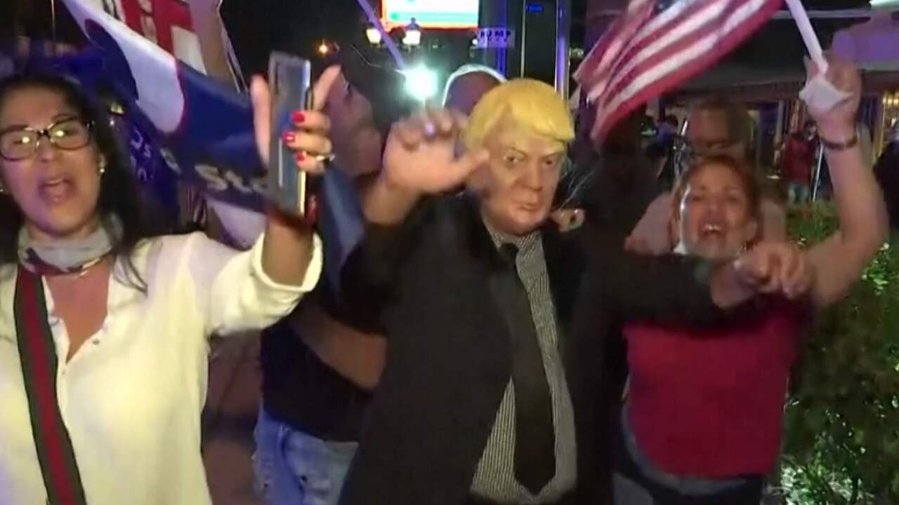 Beeld uit video: Verkiezingsavond VS: straatfeestjes en een enkele vechtpartij