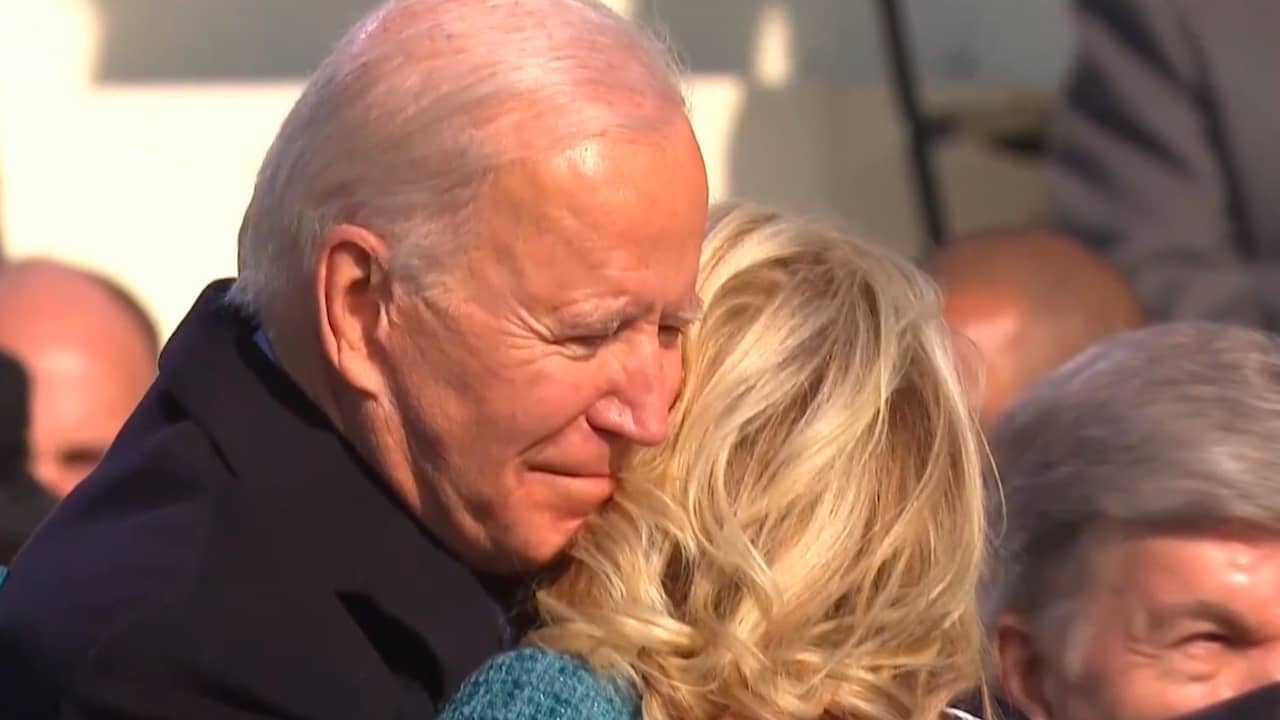 Beeld uit video: Zo verliep de inauguratie van Biden: 'Democratie heeft gezegevierd'