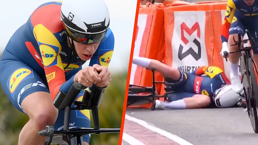 Ellen van Dijk helpt ploegmaat aan rode trui in Vuelta, maar komt zelf hard ten val