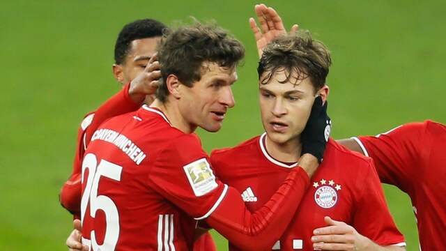 Thomas Müller maakte beide doelpunten op aangeven van Joshua Kimmich.