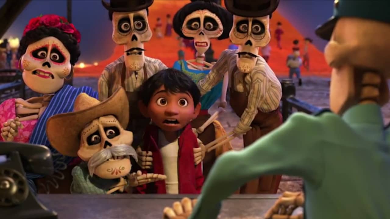 Beeld uit video: De levenden en doden bezoeken elkaar in trailer nieuwe animatiefilm Coco