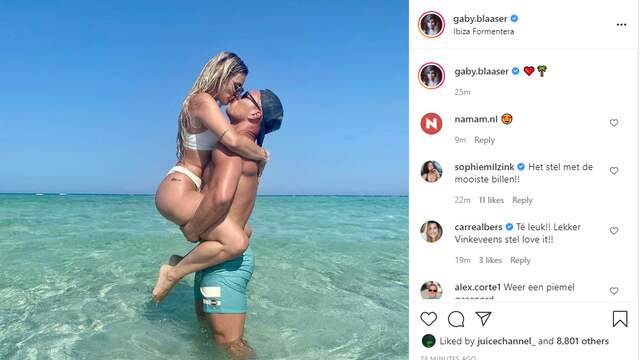 Gaby Blaaser met haar nieuwe vriend. Bron: Instagram/Gaby Blaaser