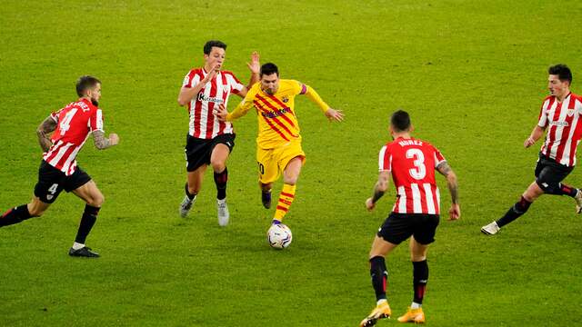 Lionel Messi was met twee doelpunten belangrijk voor FC Barcelona.