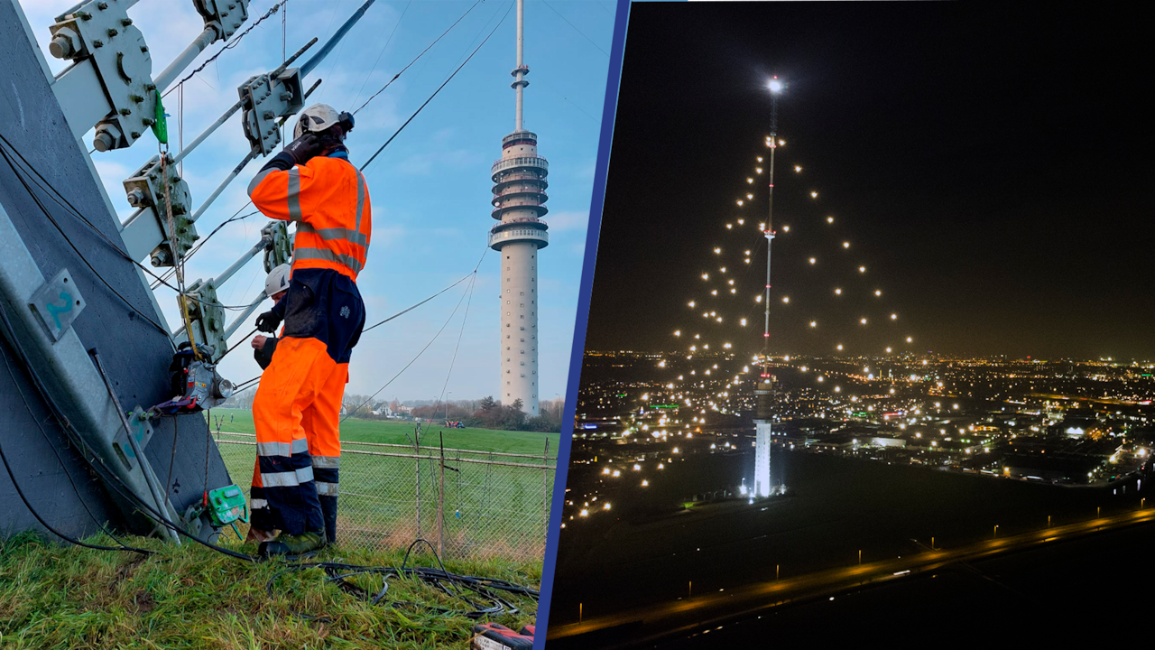 Zo wordt de grootste 'kerstboom' van Nederland opgetuigd NU.nl