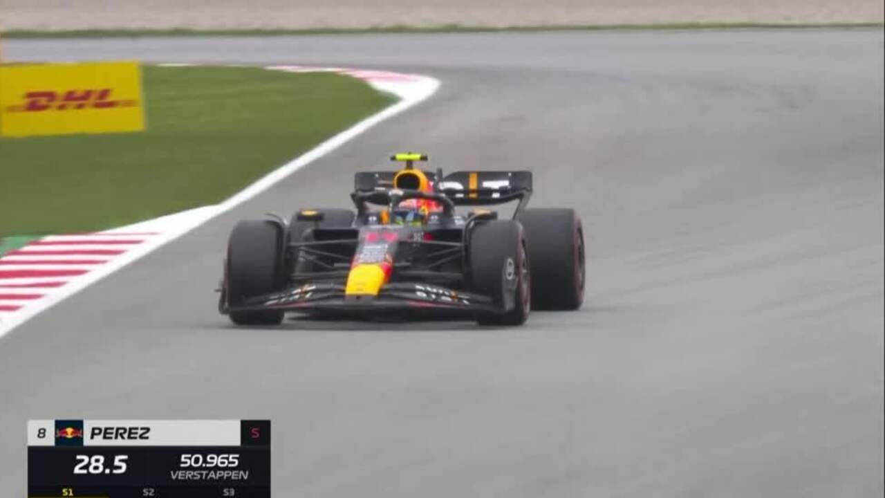 Beeld uit video: Perez in het grind tijdens Q2