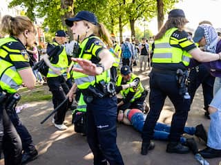 Onrust na afloop van pro-Palestijnse mars in Amsterdam, zeven aanhoudingen