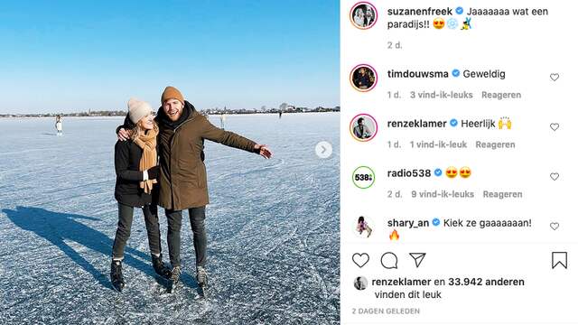 "Wat een paradijs", zijn Suzan en Freek enthousiast over het bevroren water.