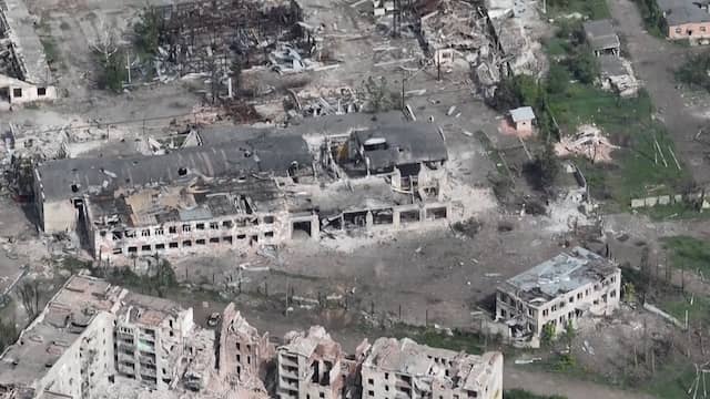 Drone filmt totale verwoesting van Oekraïense stad Chasiv Yar