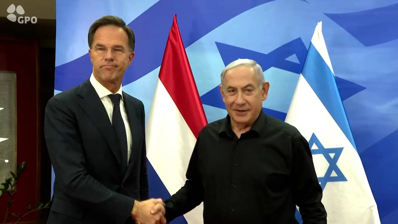 Afbeelding uit video: Netanyahu accepteert Rutte: 'We moeten ons verenigen tegen Hamas'