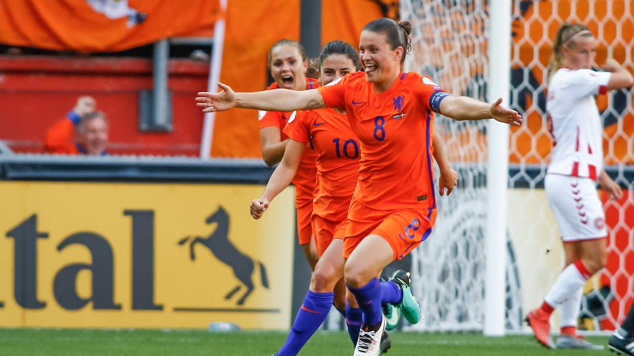 The highlight in Sherida Spitse's international career: a goal in the won European Championship final against Denmark.