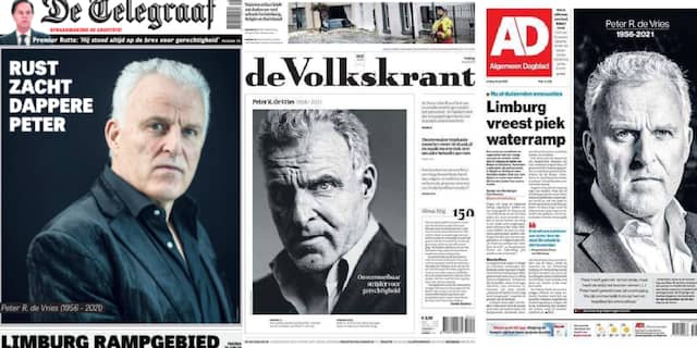 Kranten laten voorpagina in teken van overlijden Peter R ...