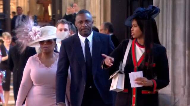 Beeld uit video: Oprah Winfrey en Idris Elba arriveren bij kapel Windsor