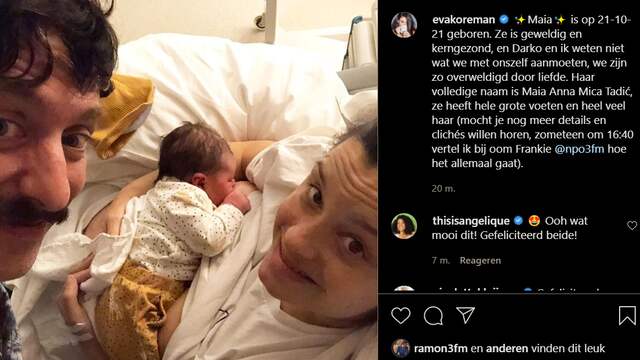 De foto die Eva Koreman maandag deelt op Instagram.