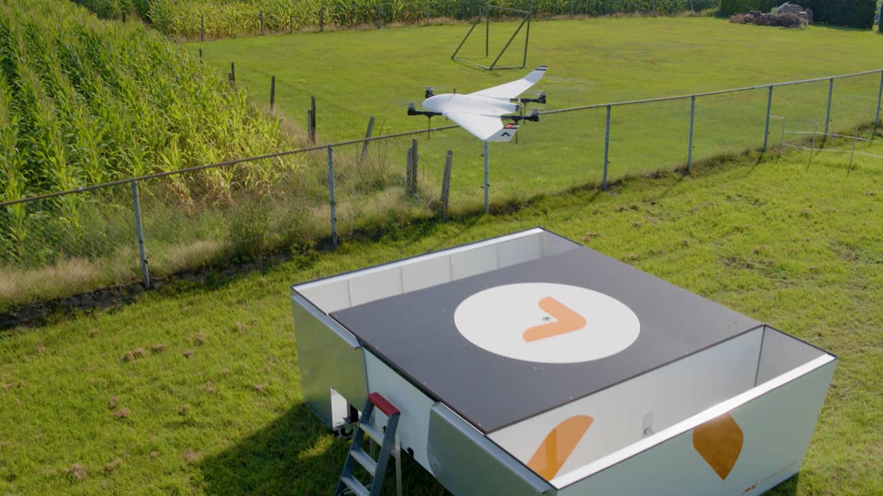 Beeld uit video: Deze drone moet natuurbranden opsporen op de Veluwe