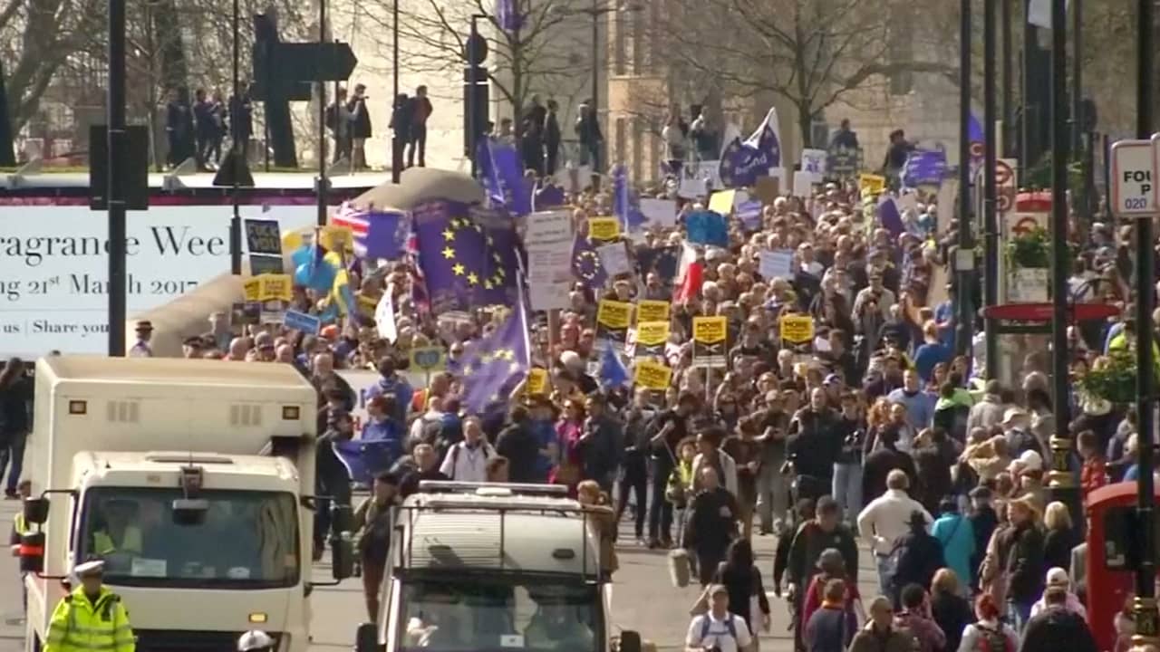 Grote anti-Brexit demonstratie in Londen