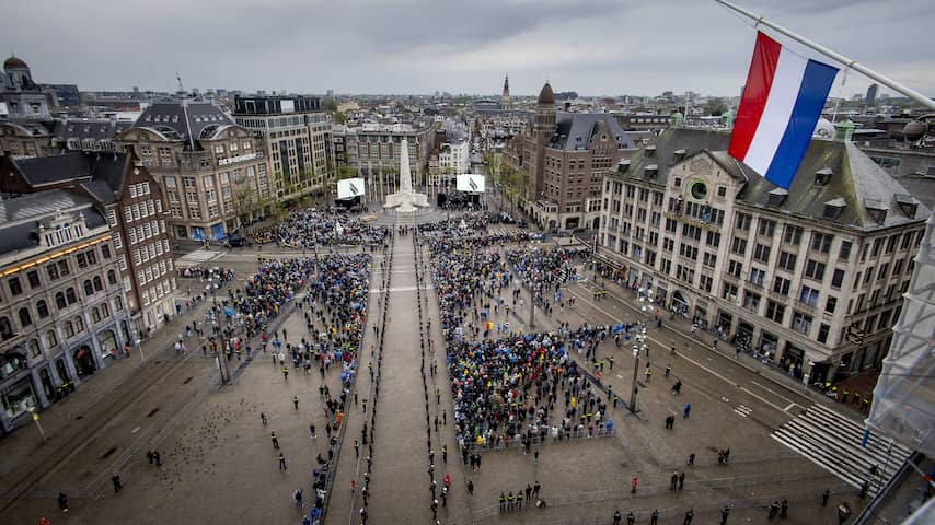 Nederland twee minuten stil tijdens Dodenherdenking, Dam maar deels gevuld