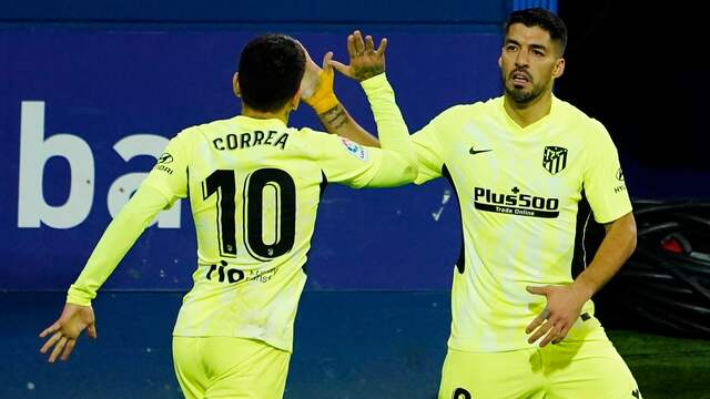 Luis Suárez behoedde koploper Atlético voor puntenverlies.